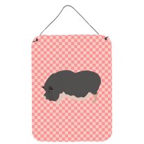 Carolines Treasures BB7941DS1216 Vietnamese Pot-Bellied Pig Pink Check Wall or Door Hanging Prints