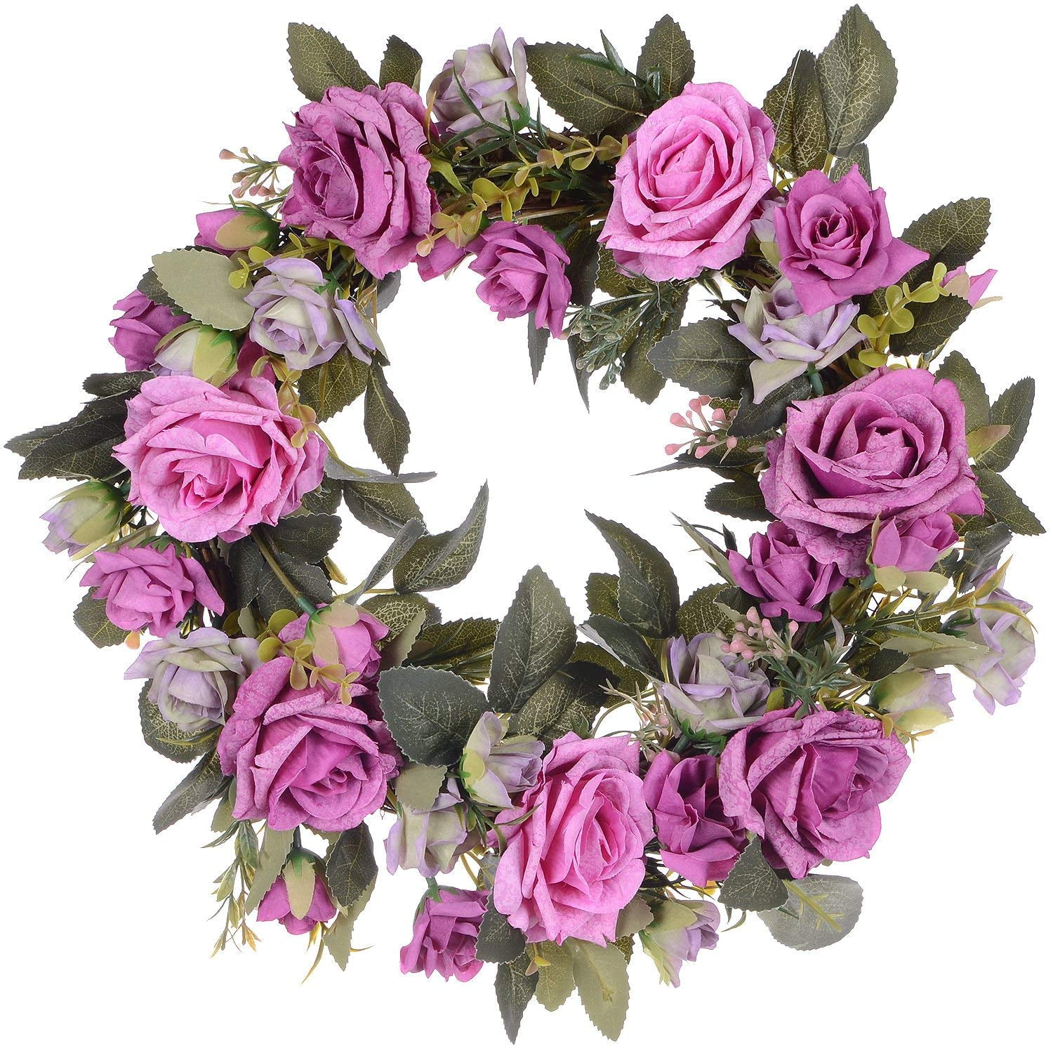 Flower Wreath Every Day Wreath Summer Wreath Home Decor Spring Wreath Mother's Day Hot Pink Rose Wreath Hot Pink Rose Wreath