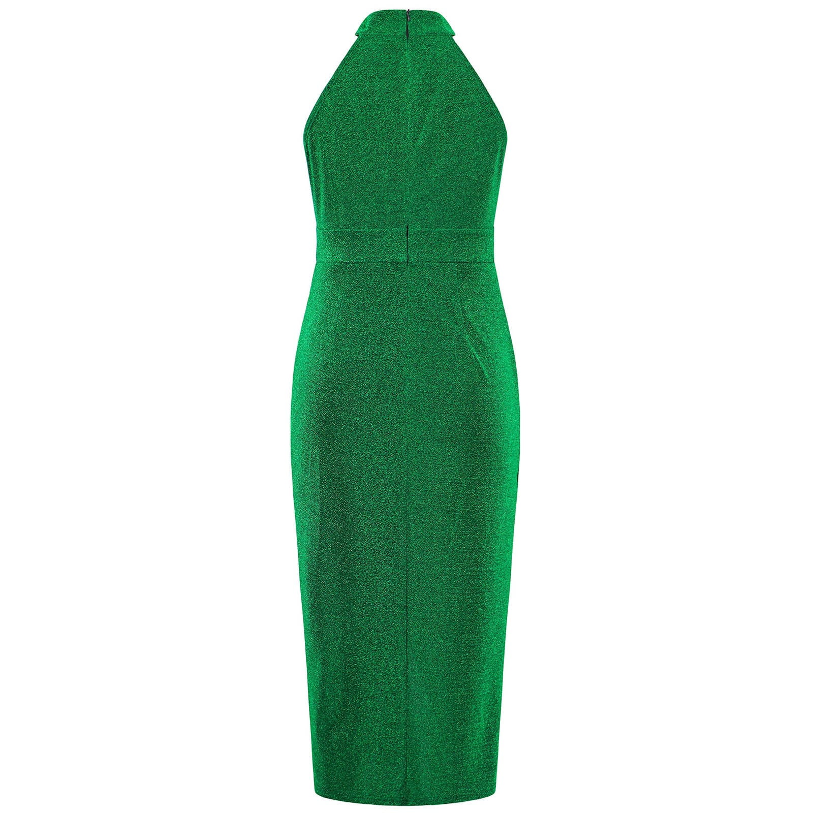 safuny Women's Maxi Side Split Dress Solid Sequins Shiny Holiday Sleeveless  Halter Neck Lacing Elegant Cocktail Wedding Evening Party Trendy Dresses  Green S - Walmart.com