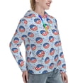 thumbnail image 6 of Lsque Donut with the USA Fag Pattern Casual Women's Hoodie,Hooded Sweatshirt with Kangaroo Pocket,Pullover Hoodie with Eye-catching Drawstrings-Small, 6 of 7