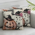 thumbnail image 3 of nygtbtfer Halloween Throw Pillow Covers Pink Ghost Pumpkin Cushion Case Happy Halloween Pillow Case Farmhouse Decor for Home Couch Sofa White, 3 of 7