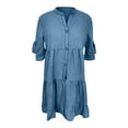 thumbnail image 3 of Everyday Casual A Line Skirt Summer Ready Stylish Solid Design For Day Outfits With Sandals Easy Care Ready For Machine And Hand Wash Summer Dress Long Cute Summer Dress Casual Dress for Women Short, 3 of 3