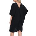 thumbnail image 5 of HDE Womens UPF 30+ Short Kaftan Cover Up Oversize Plus Size Swimsuit Shirt Dress Black, 5 of 5