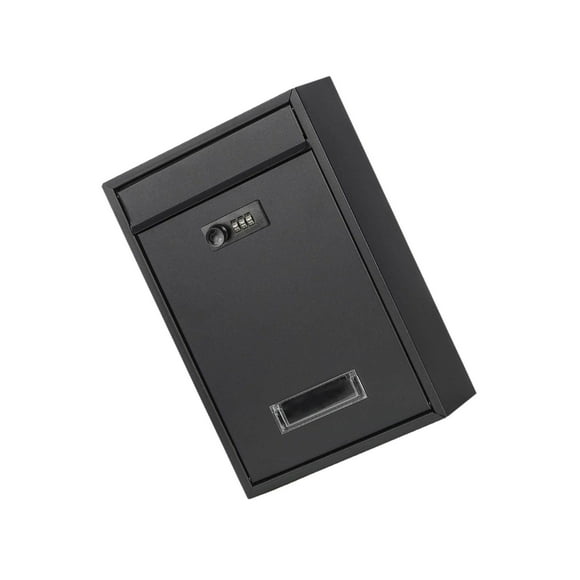 fastboy Vintage Metal Wall Big Entrance Combination Lock Office Combination Lock Mailbox Bulk Mail Made Mounted Mailbox Black