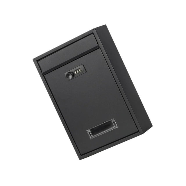 Guardoinrt Vintage Metal Wall Big Entrance Combination Lock Office Combination Lock Mailbox Bulk Mail Made Mounted Mailbox Black