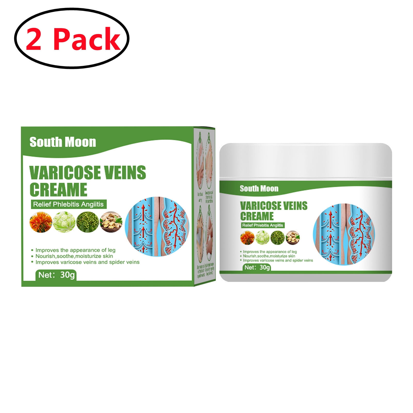 2 Pack Varicose Veins Cream, Varicose Vein & Soothing Leg Cream