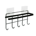 thumbnail image 4 of Multifunctional Storage Rack Organizer Punch Free Towel Bar Hook Hanger for Bathroom Kitchen (Black), 4 of 9