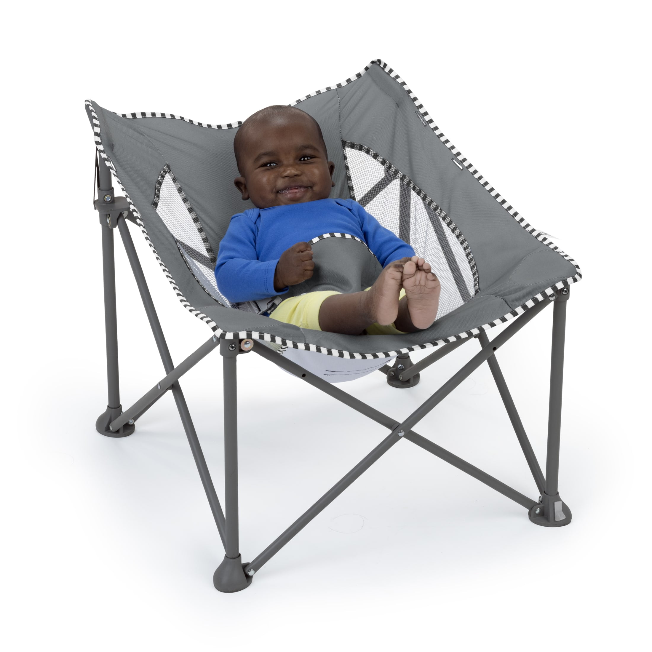 Bright Starts Pop 'N Chill Travel Seat, Grey, Newborn