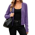 thumbnail image 3 of Meichang Cropped Cardigan Sweaters for Women 2026 Fall Long Sleeve Lightweight Button Front Cardigans Open Front Cardigan Navy XL, 3 of 10