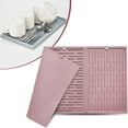 thumbnail image 1 of Tableware Silicone Drainage Mat Silicone Table Mats with Raised Draining Bar for Home Household Office - Pink, 1 of 4