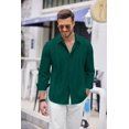thumbnail image 2 of COOFANDY Mens Cuban Guayabera Shirt Casual Button Down Shirts Long Sleeve Beach Linen Shirts, 2 of 5