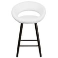 thumbnail image 6 of Emma + Oliver 24"H Cappuccino Wood Rounded Back Counter Stool - White Vinyl, 6 of 7