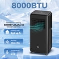 thumbnail image 2 of HOMCOM 8,000 BTU Portable Air Conditioner for 345 sqft room, Timer, Black, 2 of 10