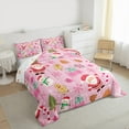 thumbnail image 3 of Feelyou Kawaii Santa Claus Kid Queen Comforter Set, Christmas Tree Gift Bedding Sets, Winter Festival Reversible Bedding Comforter Set, Microfiber Bedroom Decor, 3pcs, 3 of 8