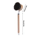 thumbnail image 6 of 7.3Inch Bamboos Dishs Brush with Handle,Pures Natural Pots Brush,All Purpose Kitchen Scrubbers,Replaceable Brush Head Natural Soft Horsehair,Easys to Use,for Dishes Vegetable, Pots and Pans, 6 of 6