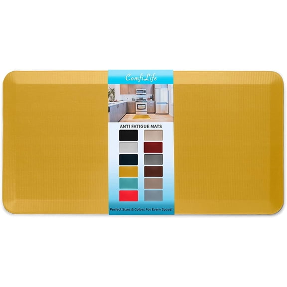 ComfiLife Anti Fatigue Durable Floor Mat for Kitchen, Standing Desk, Home, Office, Garage 20" x 32" Mustard