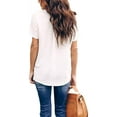 thumbnail image 5 of Allimy - Blusas de gasa con escote en V para mujer, informal, de verano, túnica suelta, camisetas de manga corta Zhivalor HMYH041-4, 5 of 5