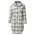 thumbnail image 6 of yoeyez Trench Coats for Women Fashion Womens Plaid Long Wool Blend Coat Shacket Jackets Long Sleeve Button Down Casual Boyfriend Flannel Shirts Gabardinas De Mujer Casual Elegantes, 6 of 6