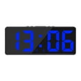 thumbnail image 1 of Reloj despertador electrónico digital USB con pantalla LED grande y función de repetición con 2 alarmas Azul, 1 of 8