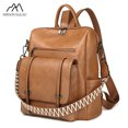 thumbnail image 2 of Mochila retro informal para mujer, nueva mochila de PU de sentido avanzado, de doble propósito, bolso de hombro, mochila de viaje de gran capacidad para mujer, 2 of 5