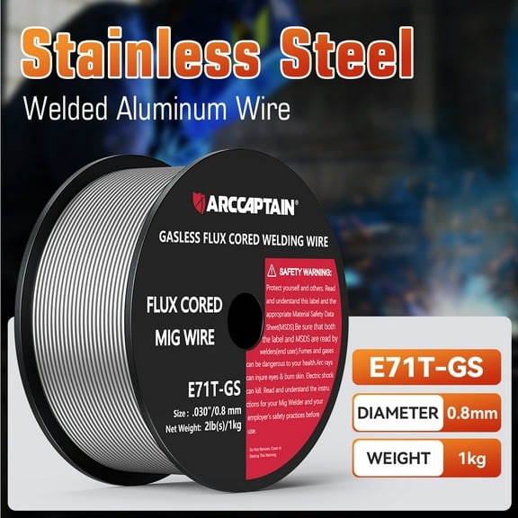 ARCCAPTAIN Flux Core Welding Wire E71T-GS, MIG Wire 030" 2-Pound Spool Gasless Mild Carbon Steel