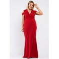 thumbnail image 2 of Plus Red Sleeveless Collared Plunging V-neck Maxi Dress 3XL, 2 of 3