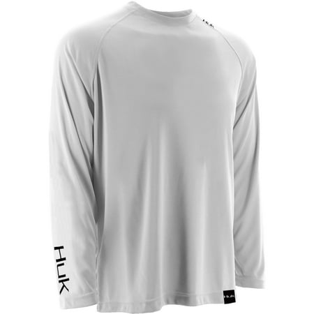 Raglan Performance Tee - Huk Men's LoPro Raglan White XX-Large Performance Long Sleeve Shirt