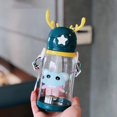 thumbnail image 3 of Botella Escuela a prueba de Agua potable con Sippy Ventosa Bebé AZUL Gloria Botellas de Oso Kawaii, 3 of 9