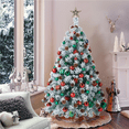 thumbnail image 4 of Yaheetech 4.5ft Snow Hinged Flocked Artificial Christmas Tree with Foldable Metal Stand & PVC Tips, 4 of 8