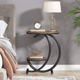 thumbnail image 3 of Fnova Industrial C - Shaped Side Table, 19.68" End Table with Storage Shelf, Geometric Shapes, Metal Frame for Study, Kitchen, Dining Room, Living Room, Easy Assembly, 3 of 10