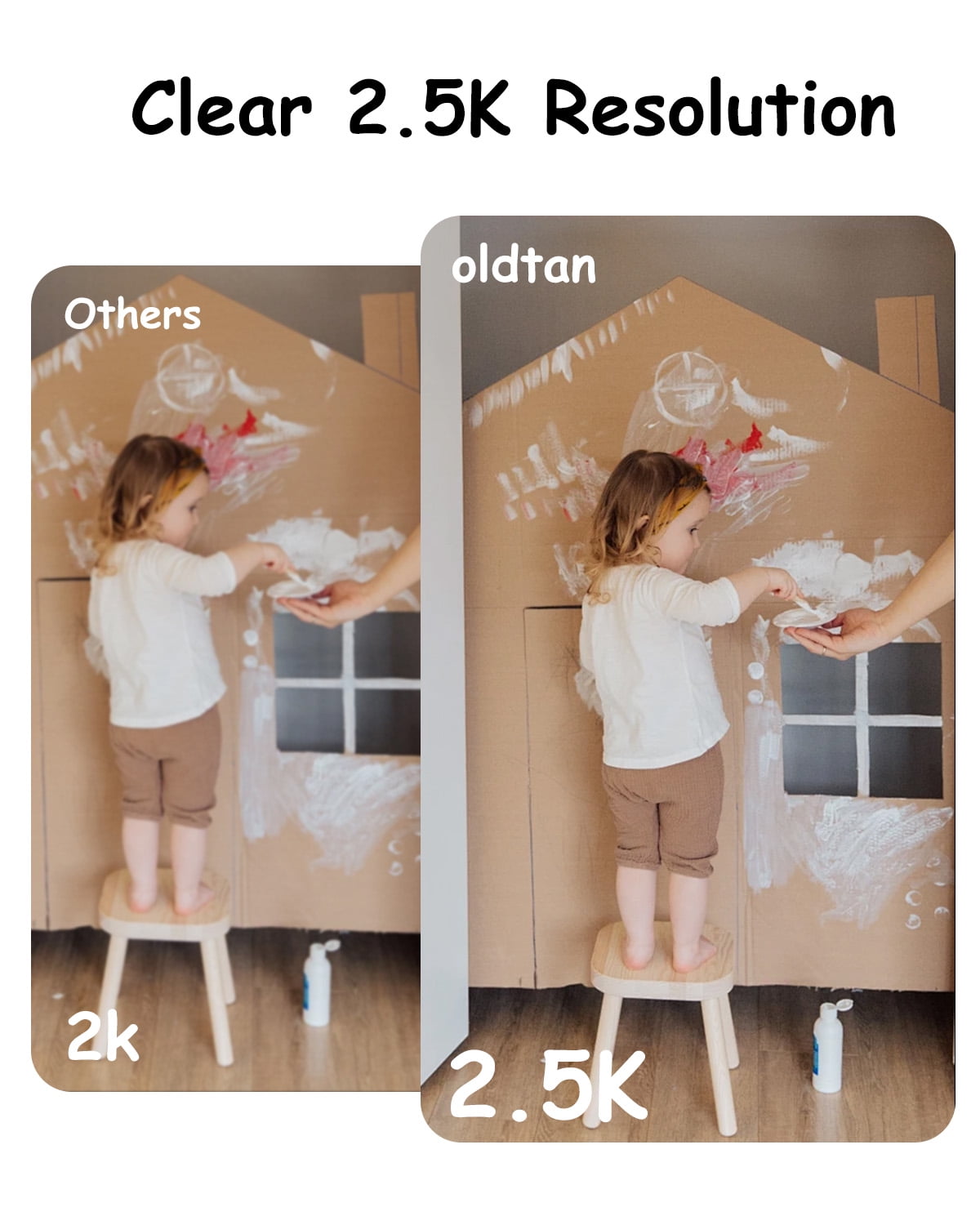 Oldtan WiFi Security Indoor Camera - 2.5K HD Baby Monitor for Home, 2-Way Audio, Auto Tracking