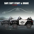 thumbnail image 3 of MUKIDY Electric Police Car for Kids, 12 Volt Kids Ride on Toys w/ Music, Megaphone, Remote, Bluetooth - Black, 3 of 7