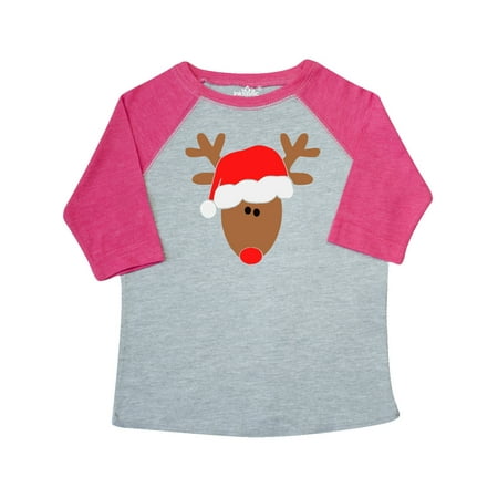 

Inktastic Christmas Cute Reindeer in Santa Hat Gift Toddler Boy or Toddler Girl T-Shirt