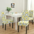thumbnail image 2 of Lemon Dining Chair Covers Set of 4 Bright Yellow Fruit Print Washable Slipcovers Removable Stretch Polyester Protector for Kitchen or Dining Room Use, 2 of 7