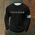 thumbnail image 2 of Letter Graphic T Shirts for Men Freedom Long Sleeve Tee Tops Black M, 2 of 3