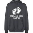 thumbnail image 2 of OXI Hoodie Sweatshirt - Hide And Seek Champion, Basic Casual Hoodie for Men's and Women Fleece Hoodie Long Sleeve - Charcoal X-Large, 2 of 3
