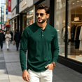 thumbnail image 4 of Yifymode Men's Henley Long Sleeve Shirts Button Casual Stylish T-Shirts Basic Solid Color Pullover Shirt,Beige 3XL, 4 of 6