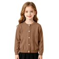 thumbnail image 3 of Girls Long Sleeve Knitted Cardigan Sweater Kids Button down Sweaters Cropped Jacket Cover up Tops Kids Basic Shirt Outerwear, 3 of 9
