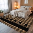 thumbnail image 5 of 8x10 Area Rugs, Brown Black Plaid Non-Skid Rubber Backing Large Rectangle Rugs - Living Room Bedroom Home Office, Vintage Rustic Star Buffalo Check Indoor Floor Mat Carpets Washable Rug, 5 of 9