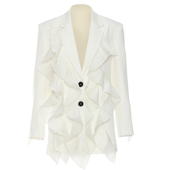 Vedolay Blazer Jackets Womens Cropped Blazer Casual Open Front Crop Blazer Jackets,White S
