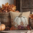 thumbnail image 2 of Fall Pillow Covers 18x18 Inch Set of 4 White Pumpkin Burgundy Floral Hey There Pumpkin Autumn Harvest Orange Outdoor Farmhouse Decorations Decorative Pillows Cases for Home Couch Porch Decor, 2 of 6