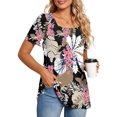 thumbnail image 2 of Camisetas informales de verano para mujer, cuello cuadrado, manga corta, túnica, blusas sueltas y cómodas OAVQHLG3B Store  lin121212, 2 of 4