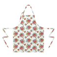 thumbnail image 2 of Pioneer Flower Floral Print Pattern Apron for Women and Men, Cotton Linen Waterproof with Pockets, Adjustable, 33x27 Inch for Kitchen, Gardening, BBQ, Salon, 2 of 6