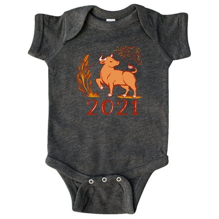 

Inktastic 2021 Chinese New Year Ox Gift Baby Boy or Baby Girl Bodysuit