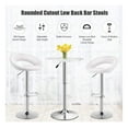 thumbnail image 5 of Drevy Bar Stools, Set of 2 Modern Swivel Adjustable Barstool, PU Leather Backless Stools, with Chrome Plated Footrest and Base, for Kitchen, Bistro, Pub, White, 5 of 8