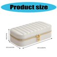 thumbnail image 3 of Fashionable Jewelry Holder with Multiple Compartments PU Leather Display Box for Rings Necklaces Accessories Case White, 3 of 4