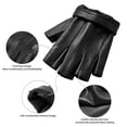 thumbnail image 4 of Fingerless Sheepskin Leather Gloves for Men & Women, Breathable Half Finger Driving Motorcycle Riding Gloves, Lightweight Unlined Gloves for Cycling, Outdoor Activities, Black - M, 4 of 6