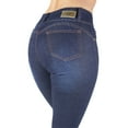 thumbnail image 2 of Fashion2Love Women's Juniors Colombian Design Butt Lift Push Up Mid Waist Skinny Jeans, 2 of 10