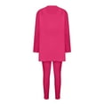 thumbnail image 2 of Innerwin Cardigan Outfit Set Open Front Women Fuzzy 3 Piece Sweatsuit Sleep Solid Color Regular Lounge Sets Rose Red S, 2 of 7