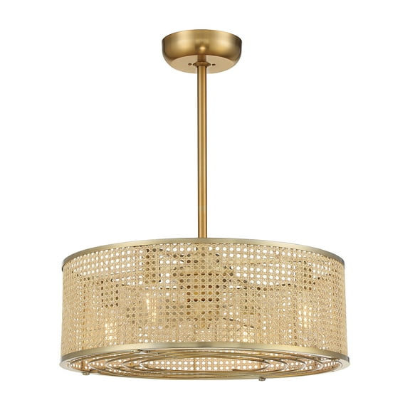Astoria 4-Light Fan D'Lier in Warm Brass